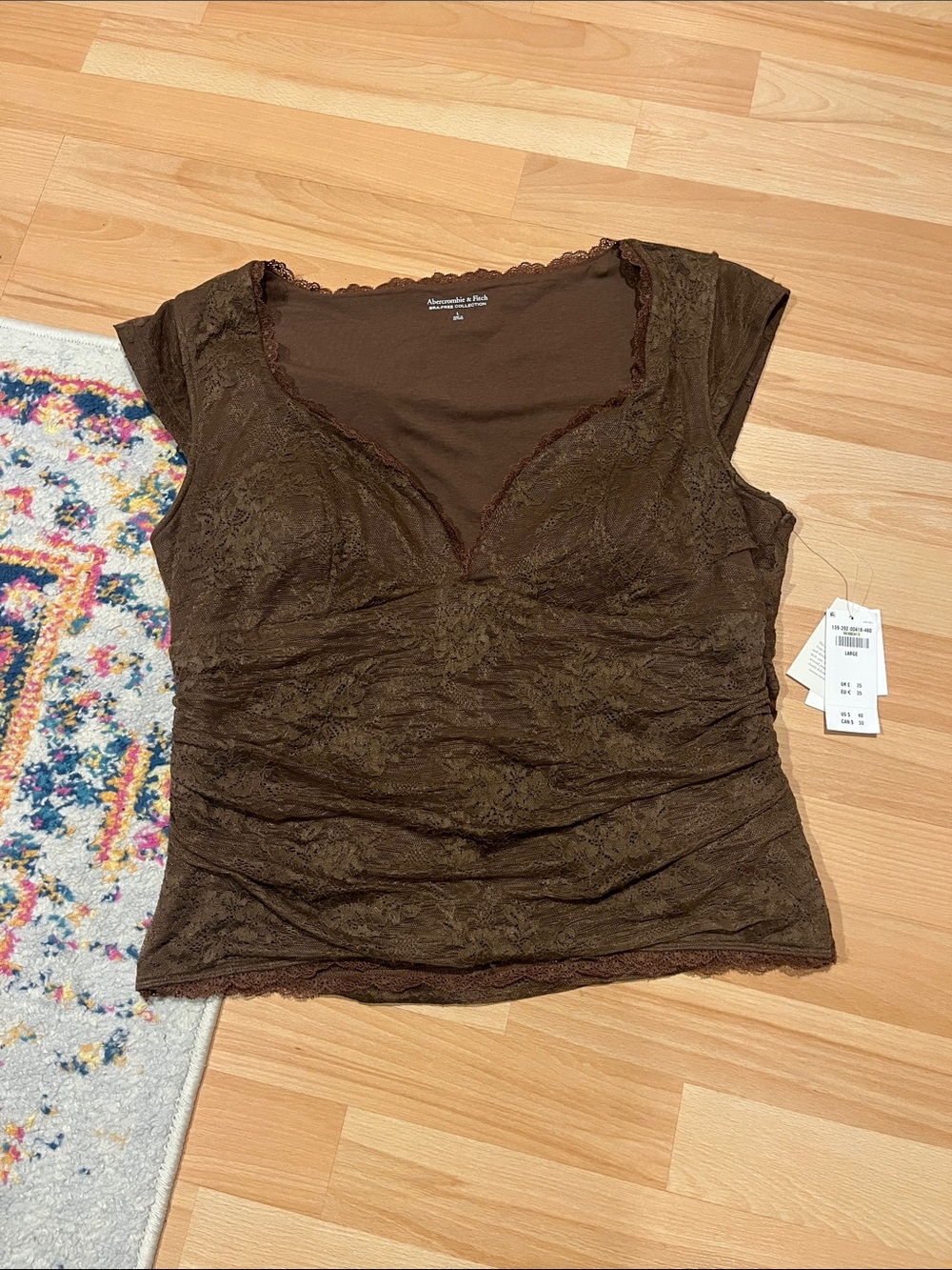 ⚠️FLAWED Abercrombie & Fitch Brown Lace Cap Sleeve Camisole